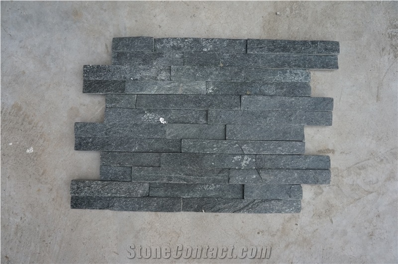 Black Quartzite (Gc-101t-Z/S Shape) /Thin Stone/ Culture Stone/Stone Veneer/Wall Stone/ Natural Quartzite