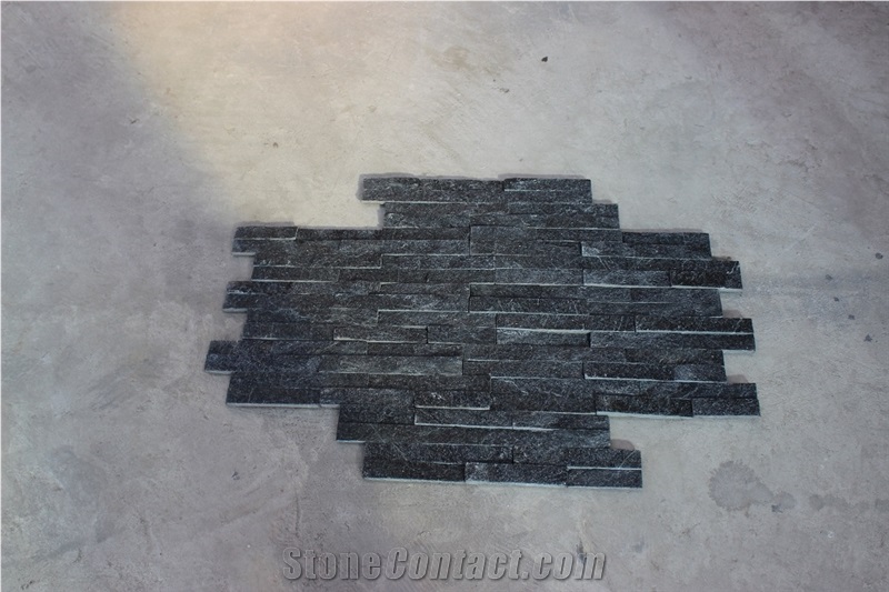 Black Quartzite (Gc-101t-Z/S Shape) /Thin Stone/ Culture Stone/Stone Veneer/Wall Stone/ Natural Quartzite