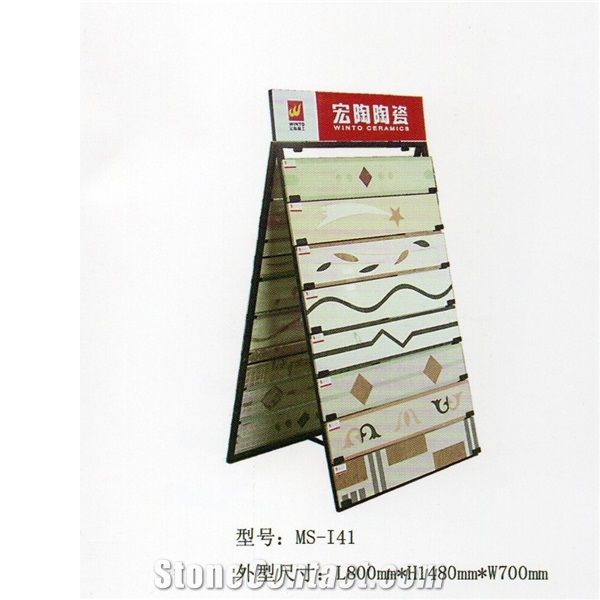 197 Granite Display Slate Rack Monument Metal Storage Sample Fixture Onyx Marble Stone Shelf Ceramic Tile Rack Exhibition Stand Quartz Limestone Tile Ceramic Flower Mosaic Acrylic Fixture