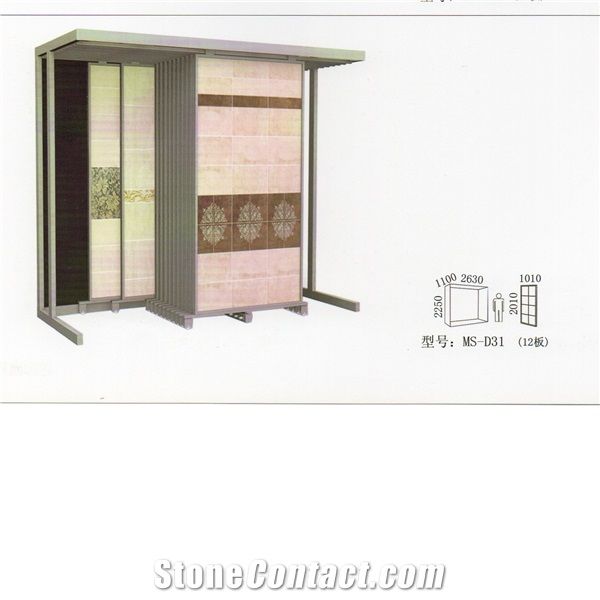 222 Granite Display Slate Metal Storage Rack Monument Sample Fixture Onyx Marble Stone Shelf Ceramic Tile Exhibition Stand Quartz Limestone Tile Ceramic Flower Mosaic Acrylic Fixture