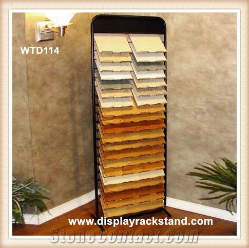 96four Sides Tile Display Onyx Table Stand Ceramic Display Rack Flooring Rotary Tower Stone Free Stands Hardwood Shelf Ceramic Racks Spinner Display Rack Custom Sample Boards Marble Shelving Limestone