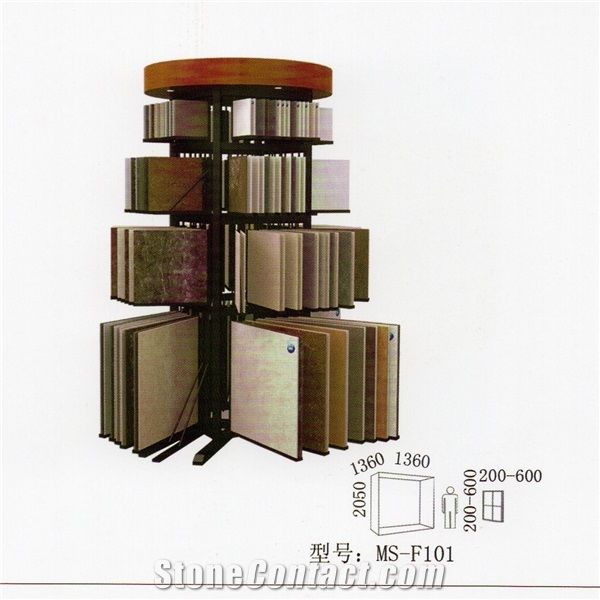 Granite Display Stand Marble Stone Shelf Waterfall Tile Display Stands Rotating Mosaic Display Racks Granite-Slabs Portable Display Tile Display Stand