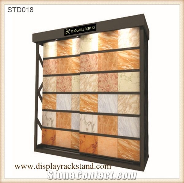 Loose Tile Displays Ceramic Display Rack Wall Racks Marble Shelving Granite Racks Solutions Display Units Ceramic Steel Racks Labradorite Stone Displays Custom Floor Displays Crema-Marfil Stone Towers