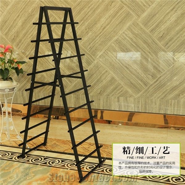 Metal Displays Granite Racks Quartz Display Stands Black-Galaxy-Granite Display Racks Mosaic Granite Stands
