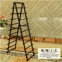 Metal Displays Granite Racks Quartz Display Stands Black-Galaxy-Granite Display Racks Mosaic Granite Stands
