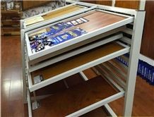 Metal Quartz Sample Board Display Stand Racks Tile Slate Displays Beige-Marble Stands Limestone Racks Sandstone Flower Stands Floor Displays