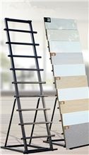 Tile Display Racks Wing Tile Sample Board Metal Floor Tile Frame Rotating Ceramic Tile Floor Tile Sample Board Display for Ceramic Marble Granite Limestone Quartz Mosaic Building Materials