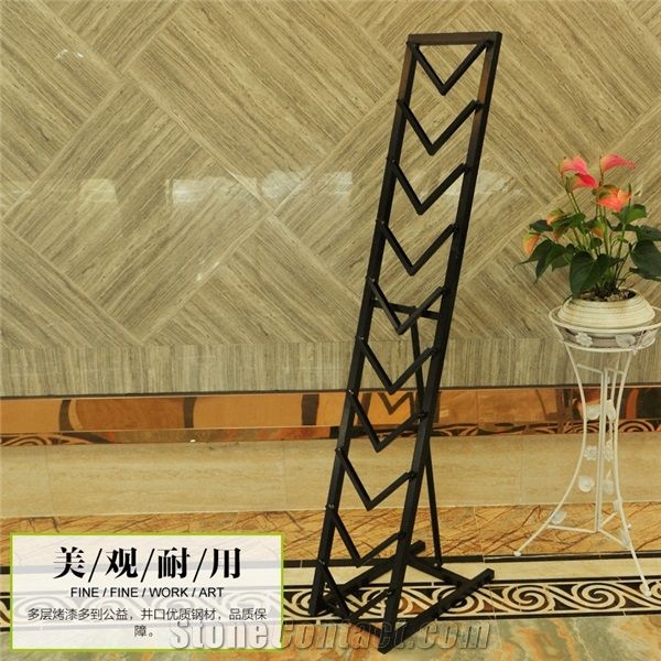 White-Marble Display Stands Sandstone Exhibition Racks Crema-Marfil Displays Nepal-Marble Stone Slab Racks