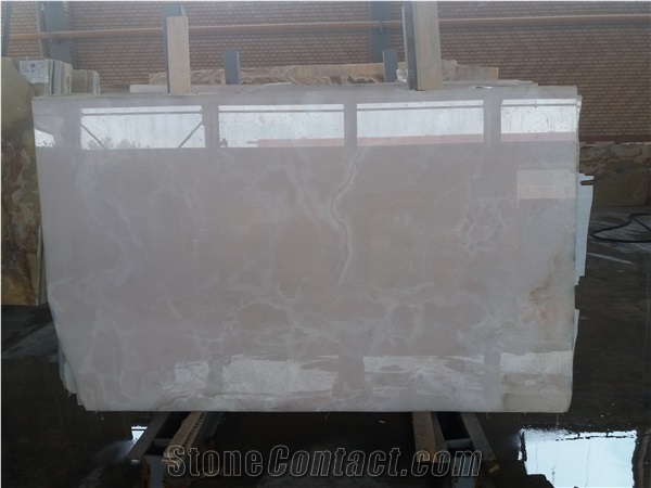Light Pink Onyx with White Stripes and Veins