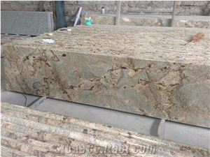 Amarelo Jaguar Yellow Granite Kitchen Countertops,Granite Countertop