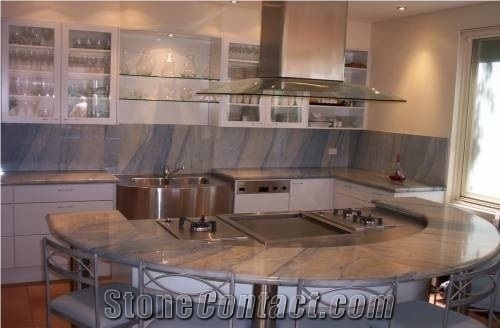 Azul Imperial Quartzite Kitchen Countertop