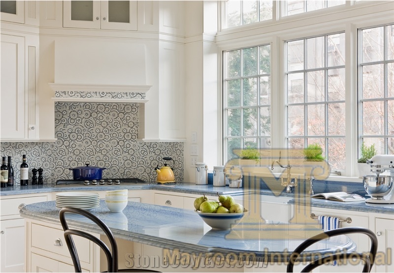 Azul Macauba Counter Tops,Azul De Macauba/Beautiful Blue Brazil Quartzite,Polished, Kitchen Tops
