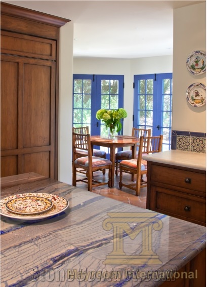 Azul Macauba Counter Tops,Azul De Macauba/Beautiful Blue Brazil Quartzite,Polished, Kitchen Tops