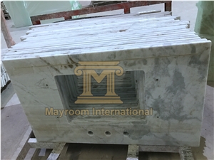 Customized White Marble Bathroom Countertops/ Vanity Tops/ Counter Tops