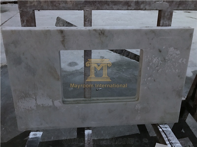 Customized White Marble Bathroom Countertops/ Vanity Tops/ Counter Tops