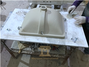 Customized White Marble Bathroom Countertops/ Vanity Tops/ Counter Tops