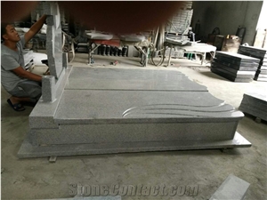 G603 White Sesame Granite Western European and Poland Style Double Tombstones Bed Competitive Prices
