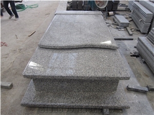 G603 White Sesame Granite Western European and Poland Style Double Tombstones Bed Competitive Prices