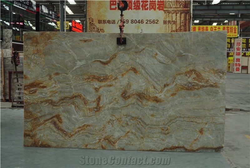 Nacarado Oyster Shell Quartzite Slab, Brazil Quartzite
