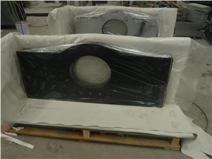 Own Factory Good Price Black Galaxy Granite, Black Granite Kitchen Countertops/Bench Tops/Bar Top/Worktops/Island Tops/Desk Tops
