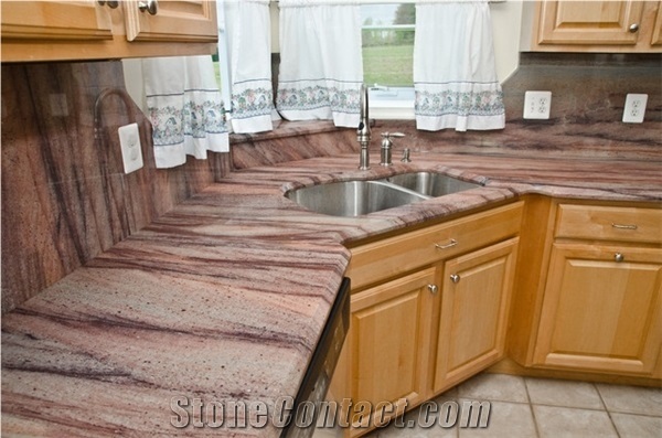 Wild Sea Red Quartzite Panel for Kitchen Top/ Wild Sea / Wild Sea for Countertops
