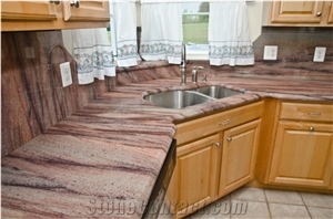 Wild Sea Red Quartzite Panel for Kitchen Top/ Wild Sea / Wild Sea for Countertops