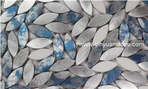 Flower Pestals Metal Mosaic Tiles Home Decor Wall Tiles Metal Mosaic Mixed Marble Mosaic Tiles Uv Print