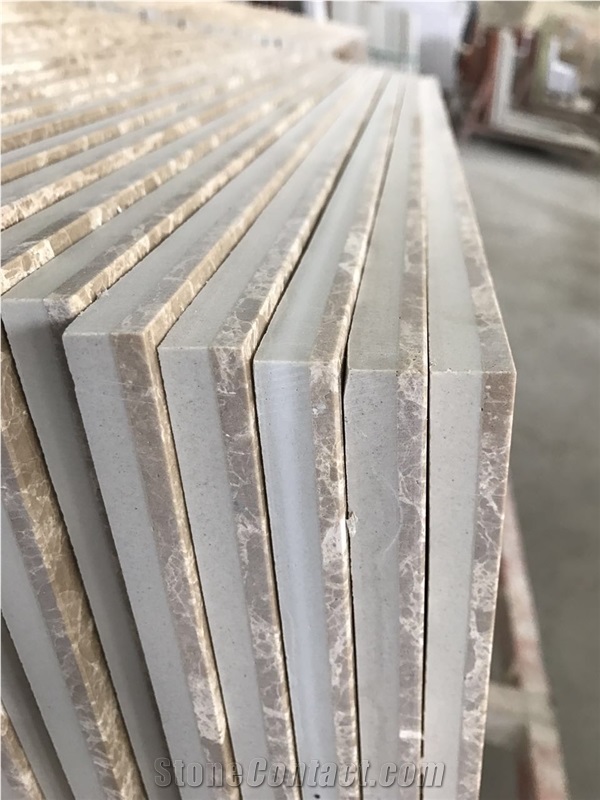 Finest Polished Turkish Emperador Light Marble Tiles with Porcelain Backed