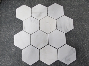 East White Marble Mosaics for Floor Covering, Polished, Honed