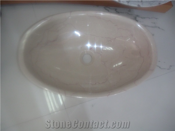 Red Cream Marble Suit for Bathroom Sinks, Vessel Sinks, Wash Bowls, Wash Basins, Oval Basins, Oval Sinks