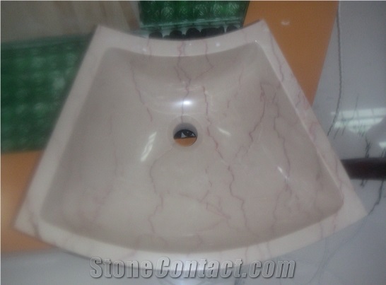 Red Cream Marble Suit for Bathroom Sinks, Vessel Sinks, Wash Bowls, Wash Basins, Oval Basins, Oval Sinks