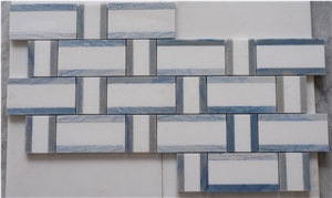 Azul Imperial,Azul Macaubas, Blue Quartzite, Azul Macaubas Blue Brick Mosaic Tile