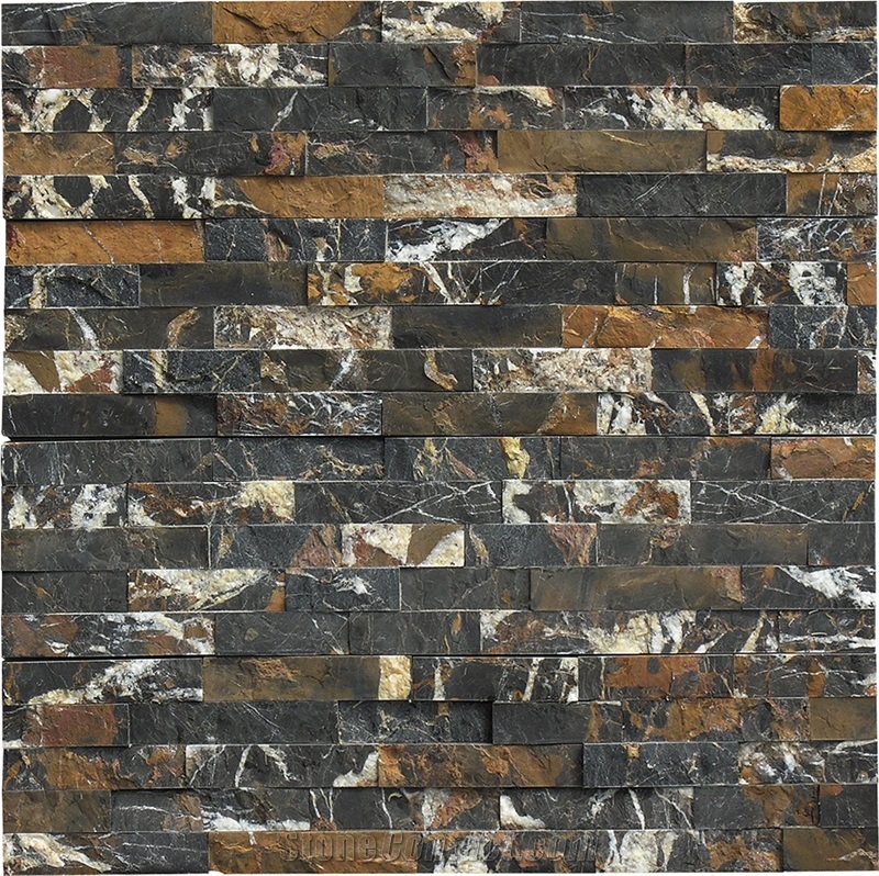 Black Gold Marble ,Black Marble Splitted Culture Stone,Ledge Stone ,Wall Cladding Panel,Stacked Stone Veneer( Corner Stone ,Brick Stacked Stone),Exposed Wall Stone