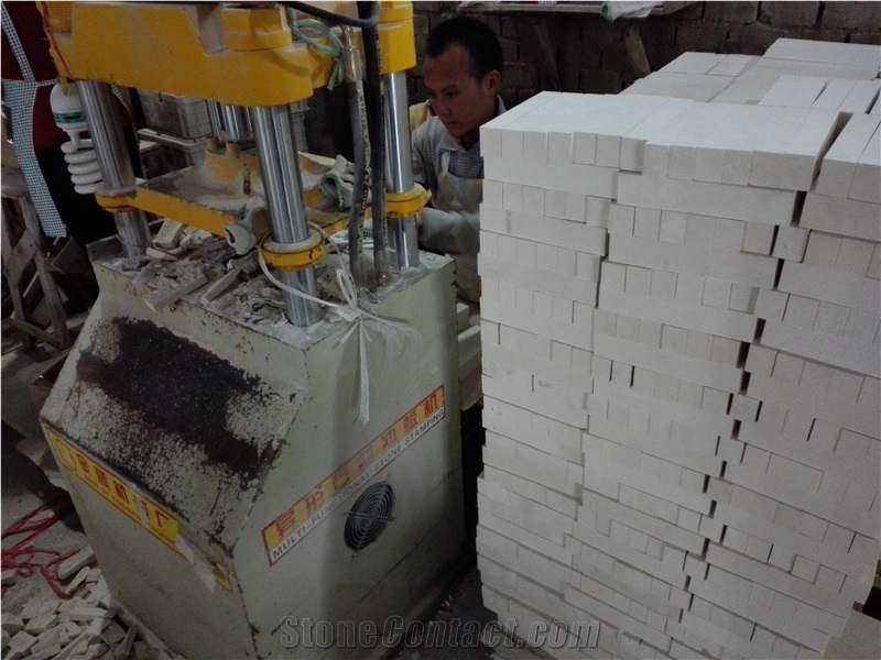 Crystal White Marble Split Face Ledge Stone Panel , Culture Stone , Stone Veneer, Wall Cladding , Exposed Wall Stone