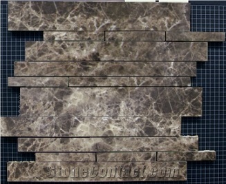 Dark Emperador Polished Linear Mosaic,Spanish Emperador Dark Mixed Brick Mosaic, Marron Marble Mosaic, Brown Marble Mosaic,China Brown Mosaic Tile,Emperador Dark Bullets Mosaic