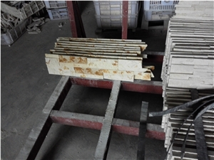 Egypt Sahama Beige , Beige Marble Polished & Splitted Culture Stone,Ledge Stone ,Wall Cladding Panel,Stacked Stone Veneer( Corner Stone ,Brick Stacked Stone),Exposed Wall Stone