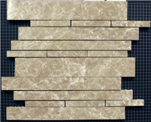 Light Emperador Polished Linear Mosaic, Mixed Brick Mosaic, Marron Marble Mosaic, Brown Marble Mosaic,China Brown Mosaic Tile,Emperador Light Bullets Mosaic