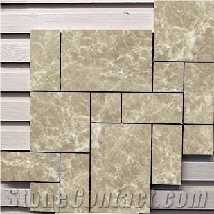 Light Emperador Polished Roman Pattern Mosaic,Spanish Light Emperador Mosaic,Interlocking Polished Marble Mosaic Wall Tile, Marron, Light Marron ,Brown Marble,Marron Brown Mosaic Tile