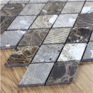 Marron Dark New Design Mosaic, Spanish Emperador Dark Square Mosaic Tile,Emperador Dark Mosaic,Chinese Dark Emperador,Emperador Dark Mosaic,Dark Marble Mosaic,Chinese Marron