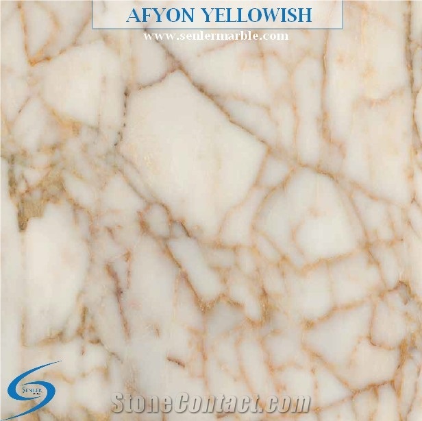 Afyon Yellowish Slabs & Tiles, Turkey White Marble, Turkish Marble, Polished Marble, Yellow, Yellow Veins, Afyon Marble