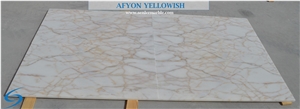 Afyon Yellowish Slabs & Tiles, Turkey White Marble, Turkish Marble, Polished Marble, Yellow, Yellow Veins, Afyon Marble