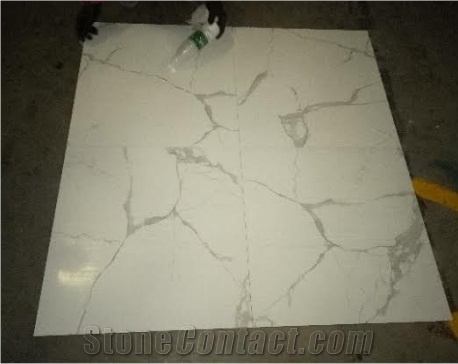 Building Material White Marble Look Glazed Porcelain Tile
