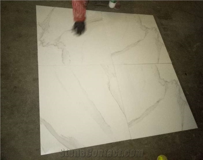 Building Material White Marble Look Glazed Porcelain Tile