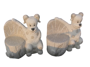 Dog Sculpture, White Granite Sculpture & Statue