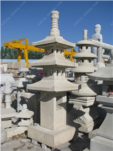 Lantern Sculpture, White Granite Lanterns