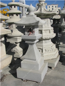 Lantern Sculpture, White Granite Lanterns