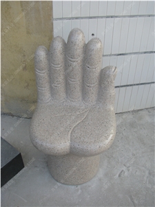 Stone Chair, White Granite Sculpture & Statue