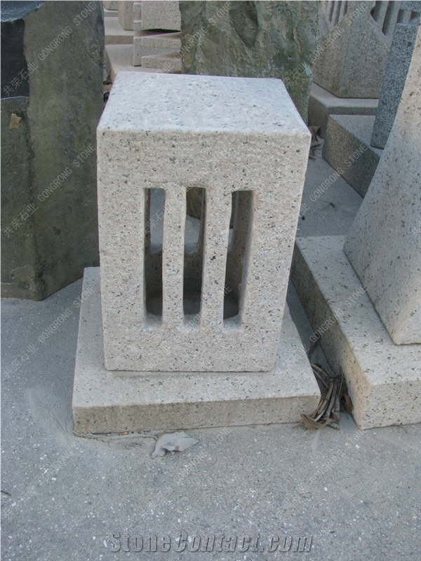 Stone Lantern Sculpture, White Granite Lanterns
