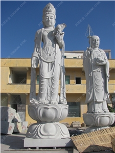 White Granite Guan Yin Sculpture, Religious Statues