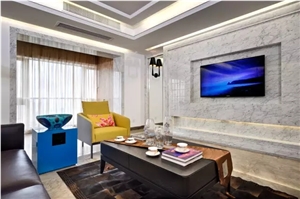 The Beautiful Marble Mural Of the Living Room